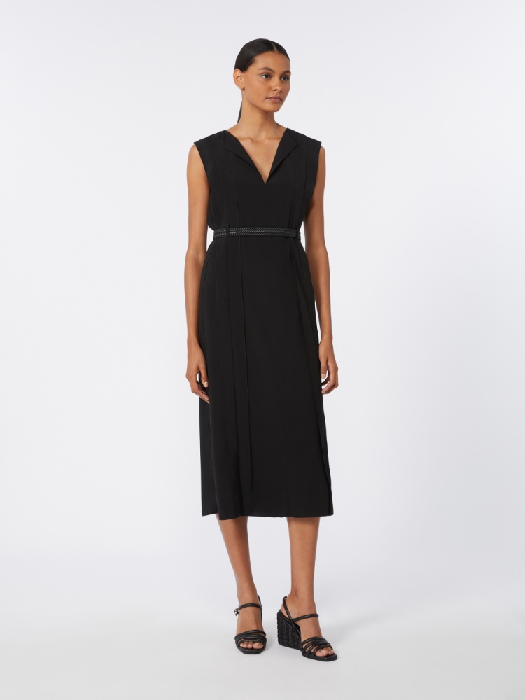 Sleeveless envers satin dress - BLACK - Max Mara - 2