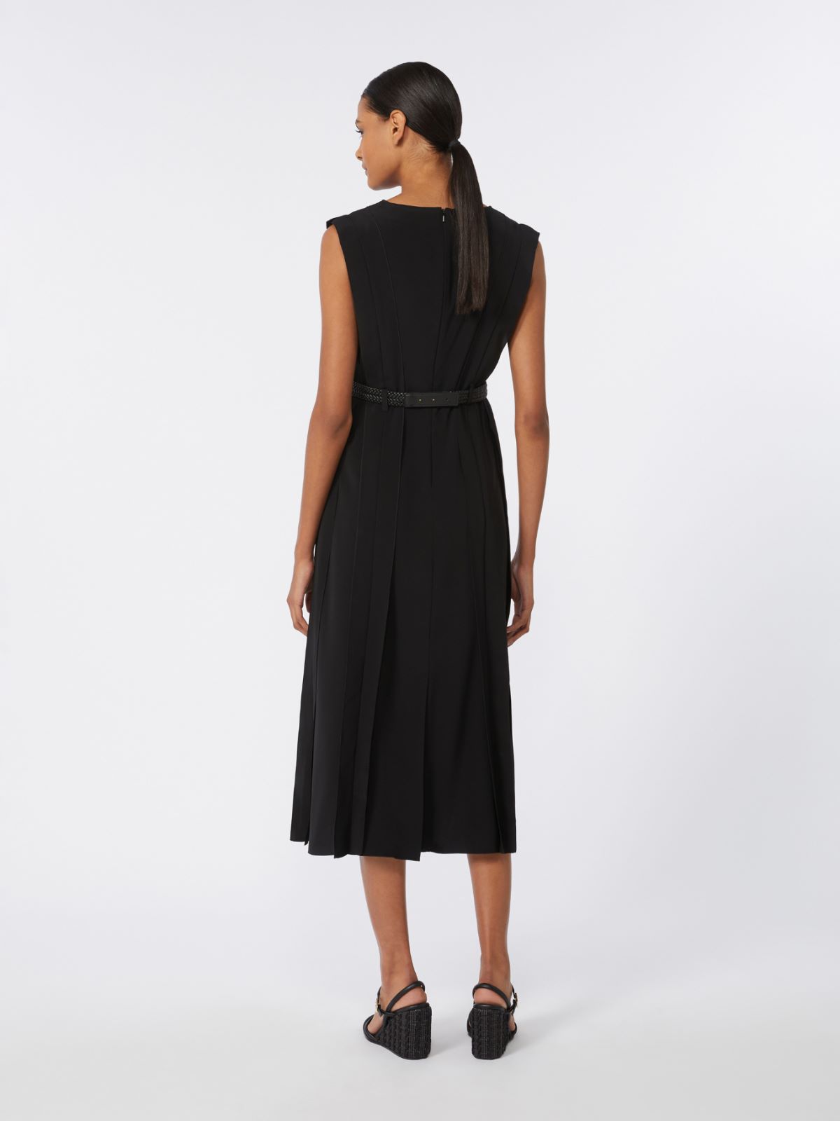 Sleeveless envers satin dress - BLACK - Max Mara - 3