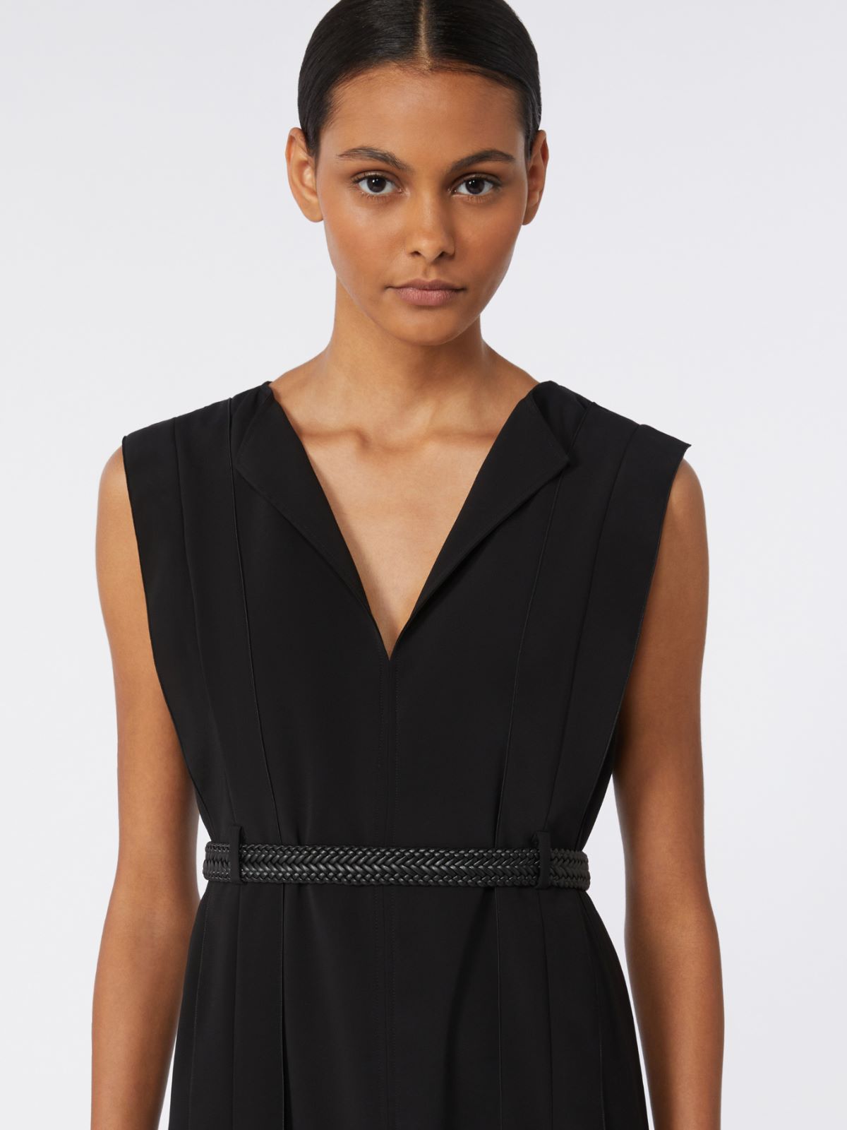 Sleeveless envers satin dress - BLACK - Max Mara - 4