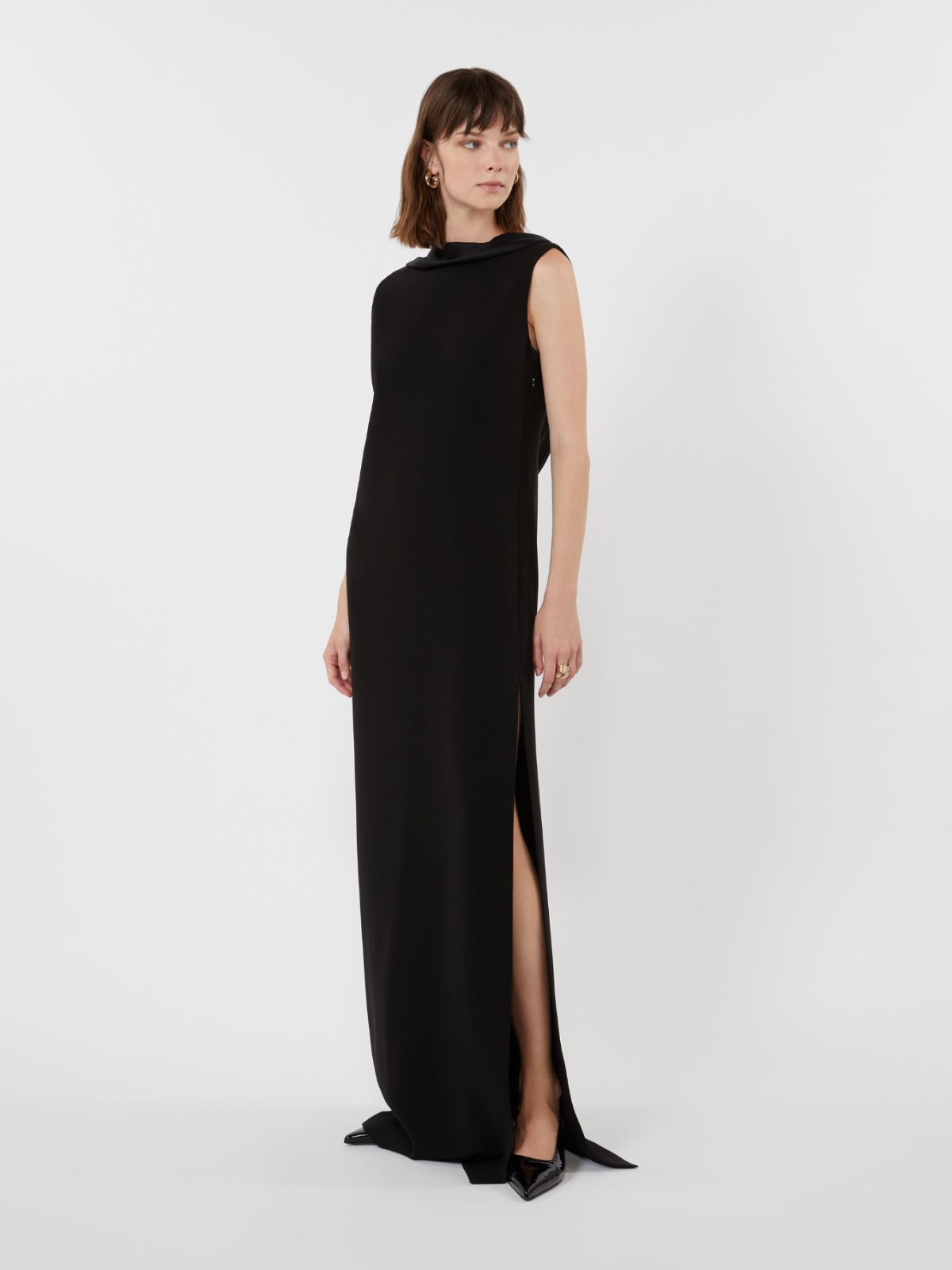 Long lightweight cady dress - BLACK - Max Mara
