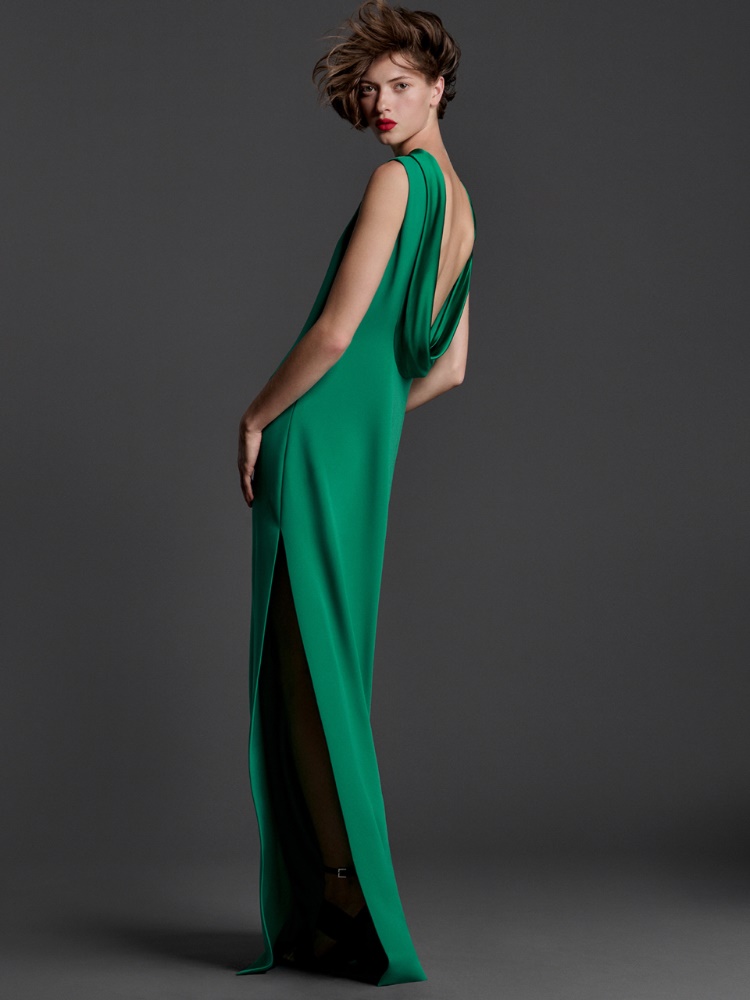 Long lightweight cady dress + GREEN - Max Mara