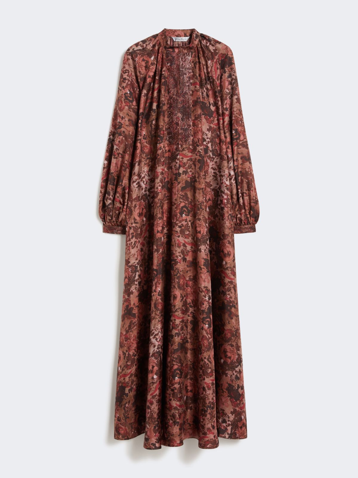 Flared printed silk dress - BORDEAUX - Max Mara - 9