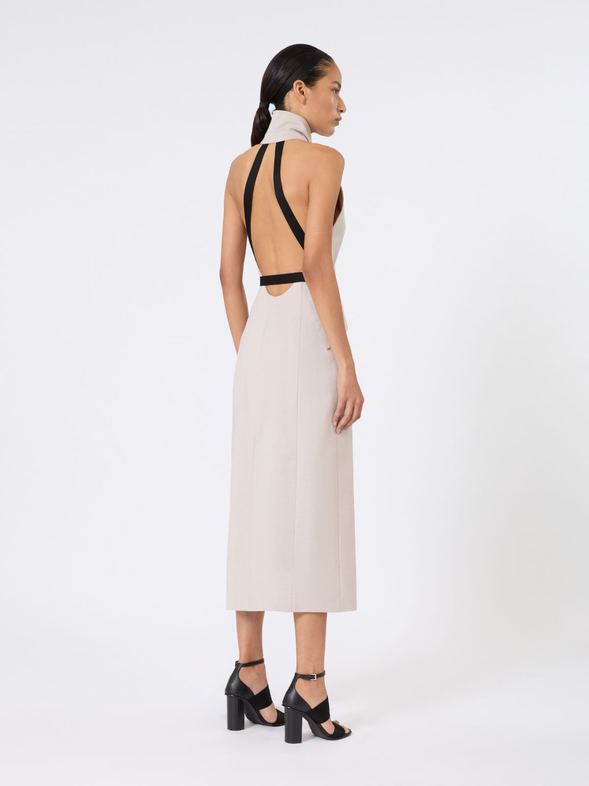 Kleid aus Baumwollcanvas und Wolle - BEIGE - Max Mara - 3