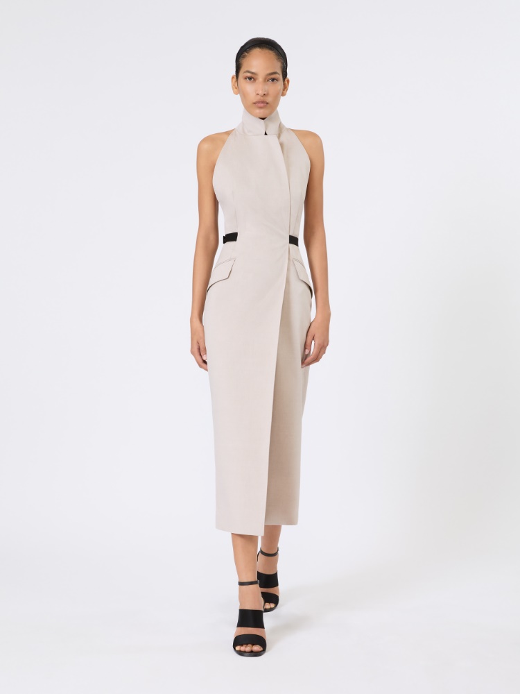 Kleid aus Baumwollcanvas und Wolle - BEIGE - Max Mara
