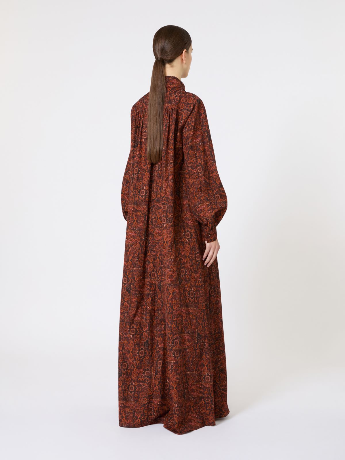 Printed cotton kaftan dress - CARAMEL - Max Mara - 6