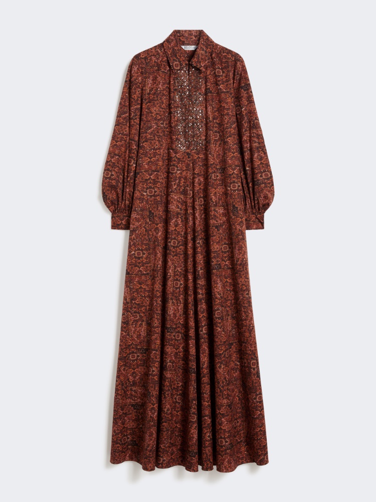 Printed cotton kaftan dress - CARAMEL - Max Mara