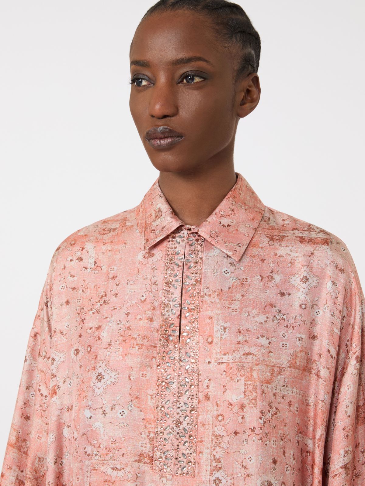 Robe caftan en sergé imprimé - CORAIL - Max Mara - 6