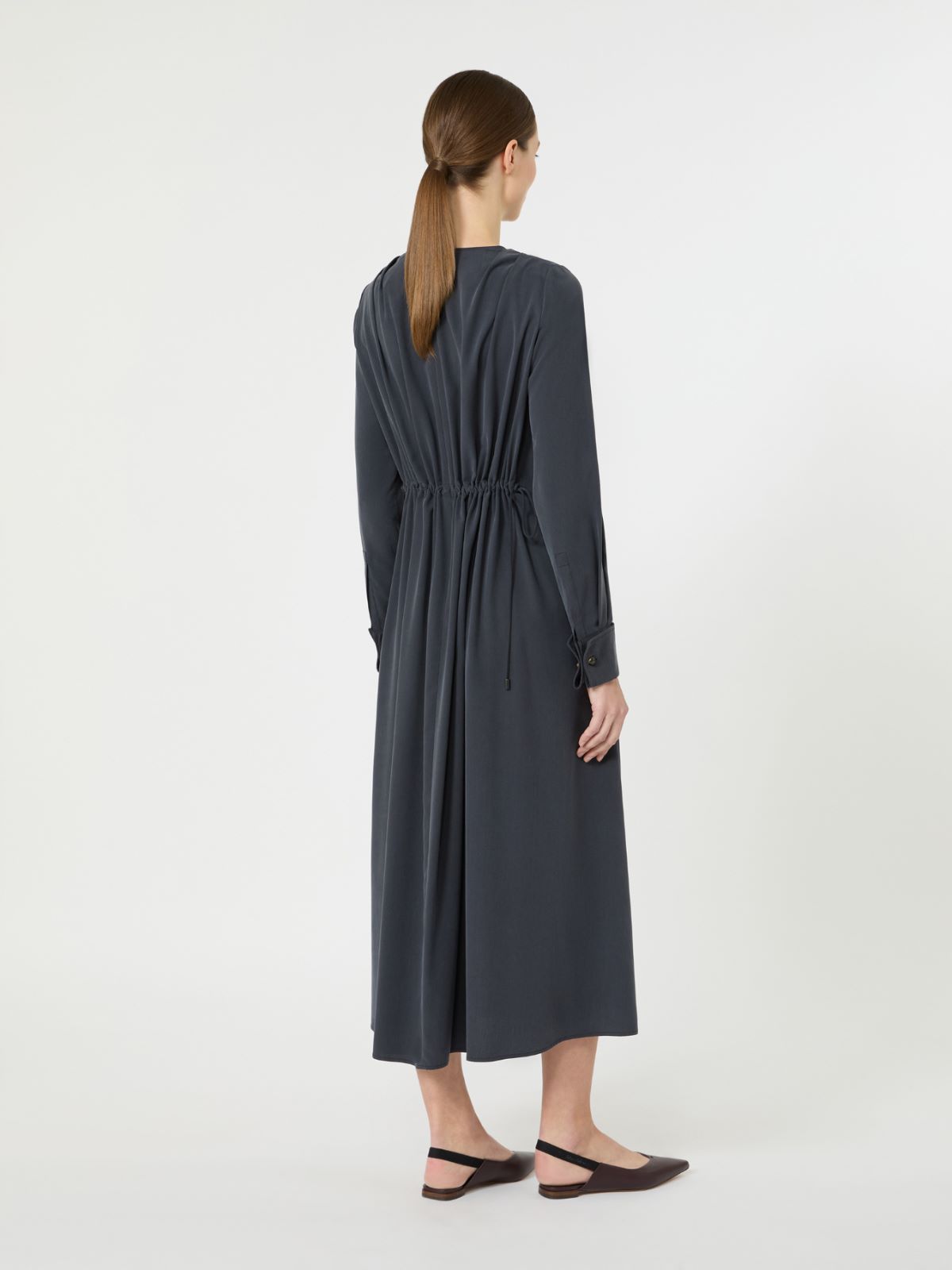 Washed silk canvas dress - ULTRAMARINE - Max Mara - 5