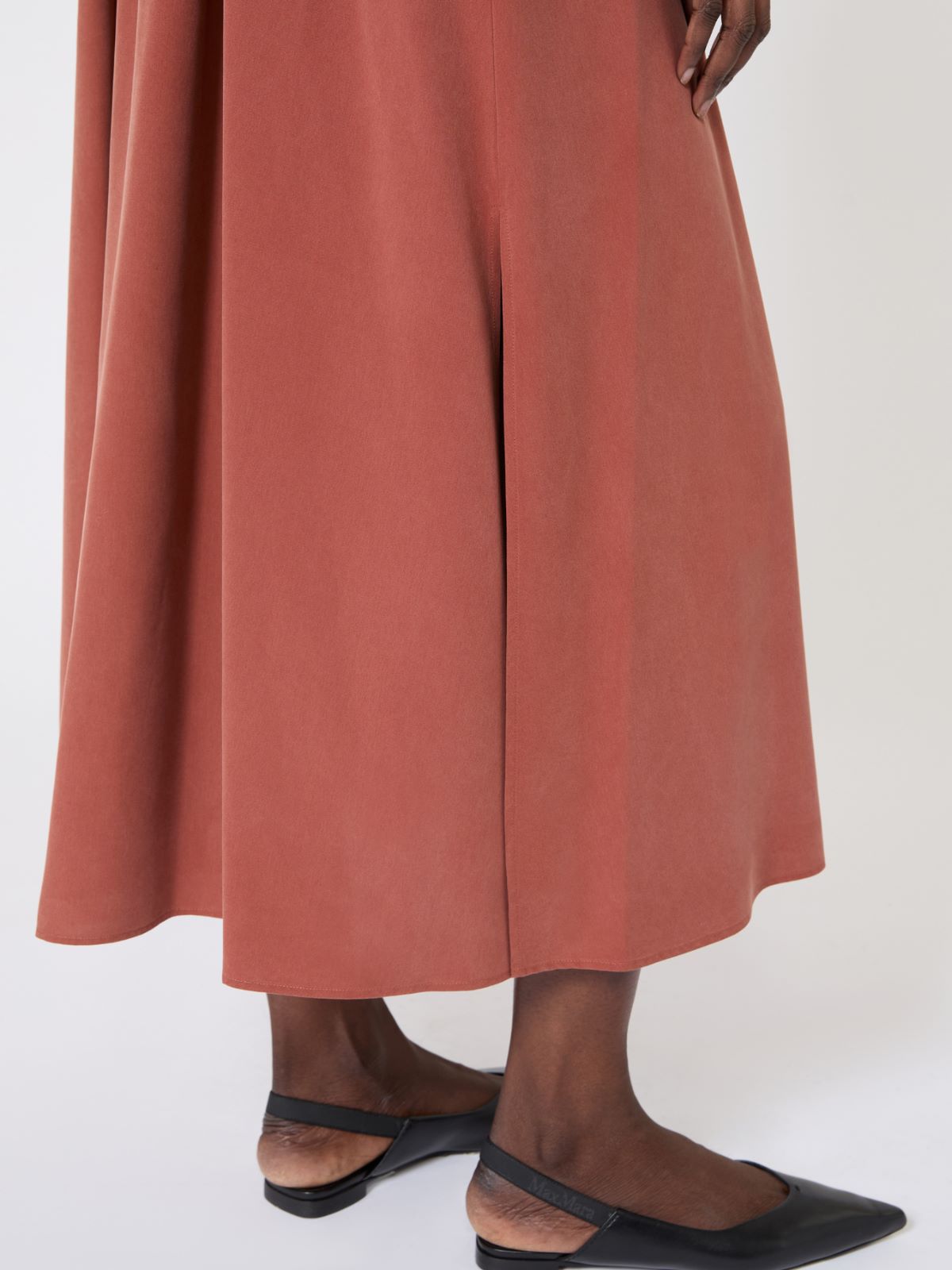 Washed silk canvas dress - TERRA COTTA - Max Mara - 6