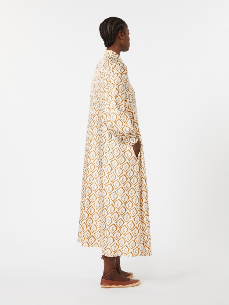 Printed silk twill shirt dress - BEIGE - Max Mara - 3