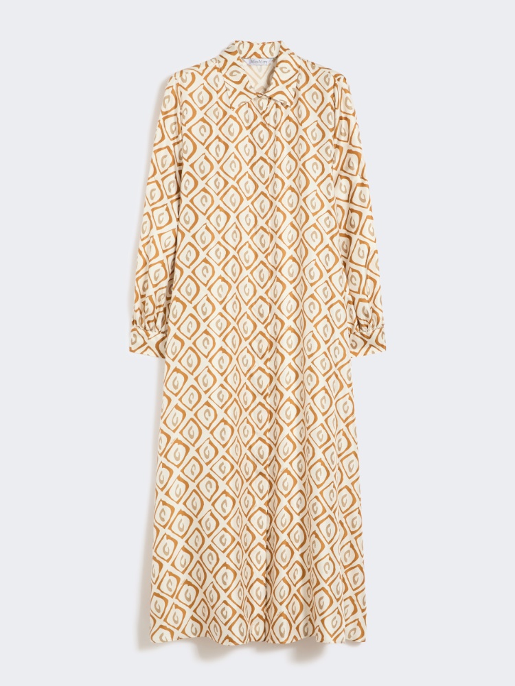 Printed silk twill shirt dress - BEIGE - Max Mara - 6