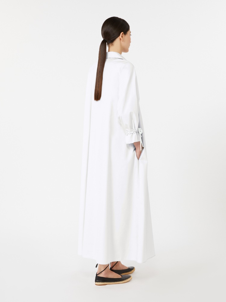 Oversized cotton poplin dress - OPTICAL WHITE - 3