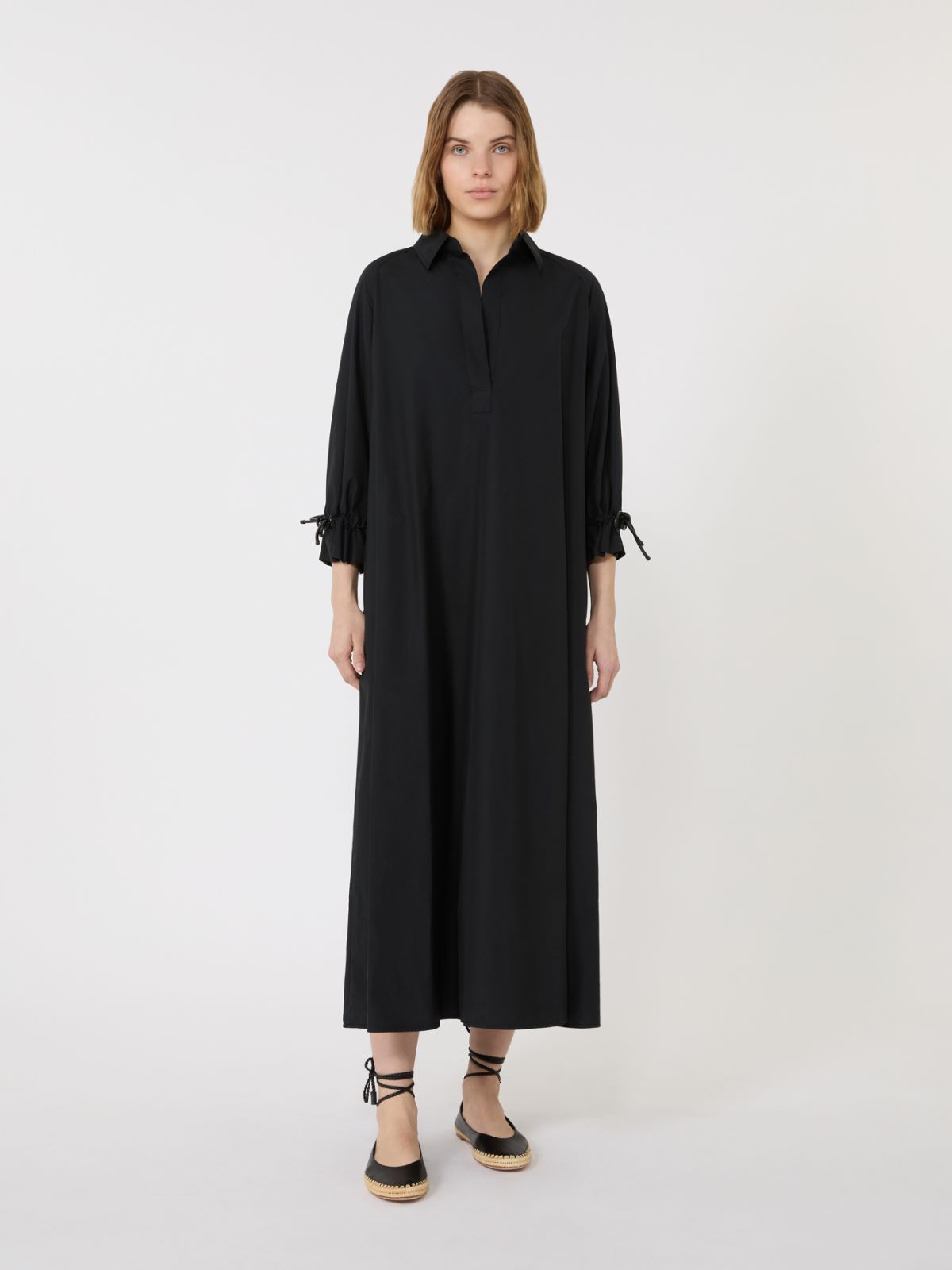 Oversized cotton poplin dress - BLACK - Max Mara - 2