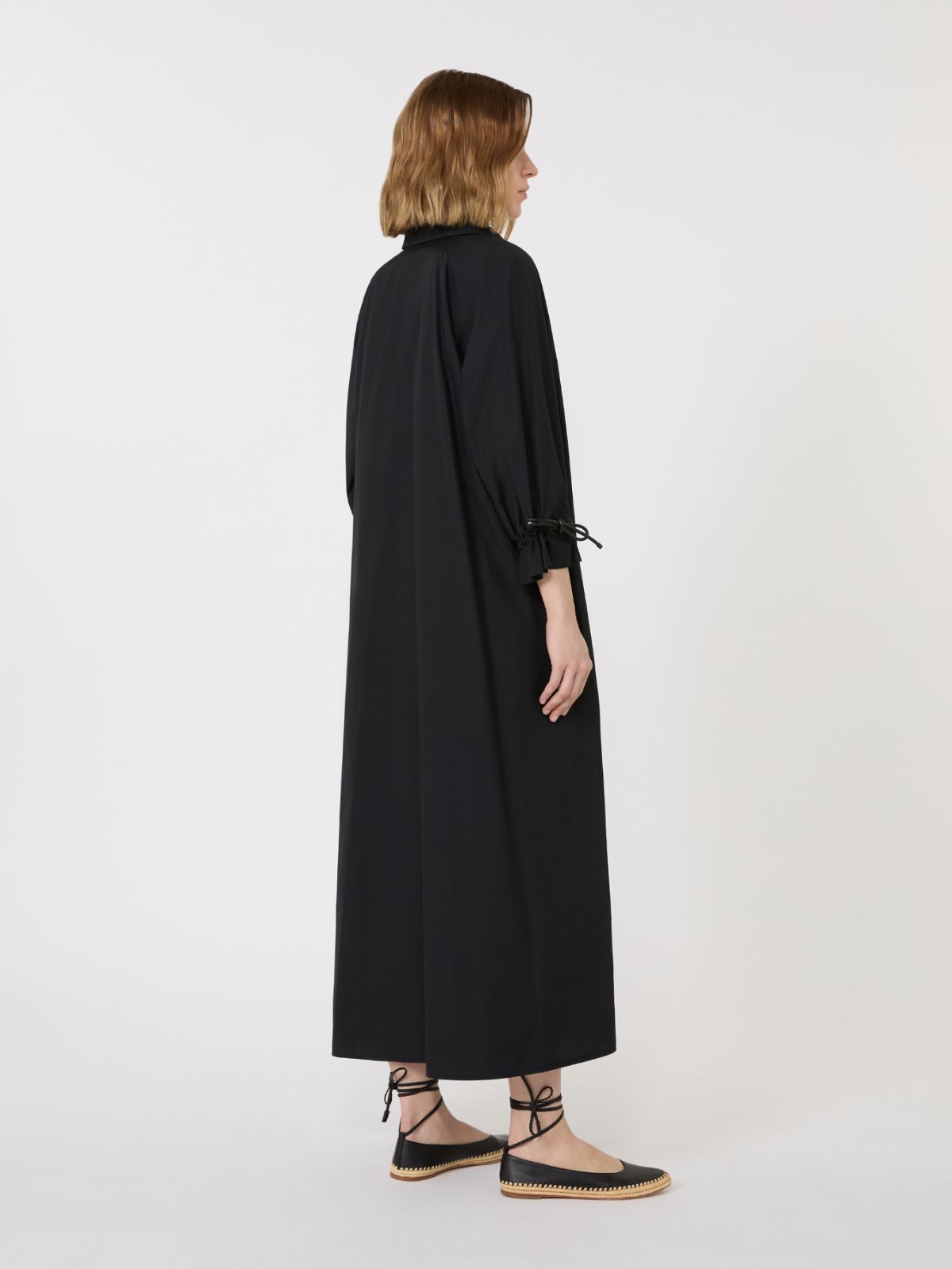 Oversized cotton poplin dress - BLACK - Max Mara - 3
