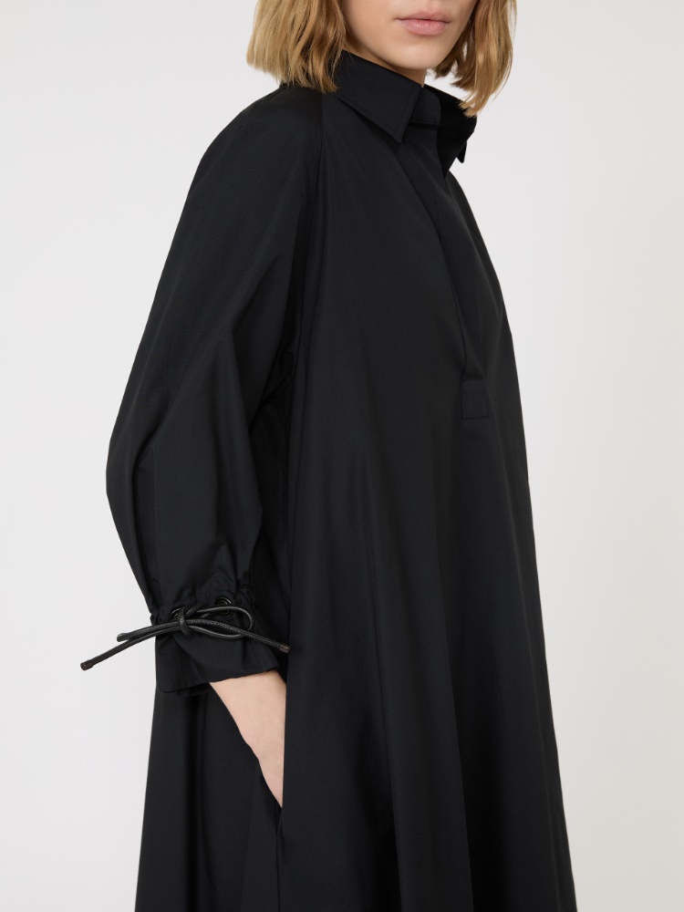Oversized cotton poplin dress - BLACK - Max Mara - 4