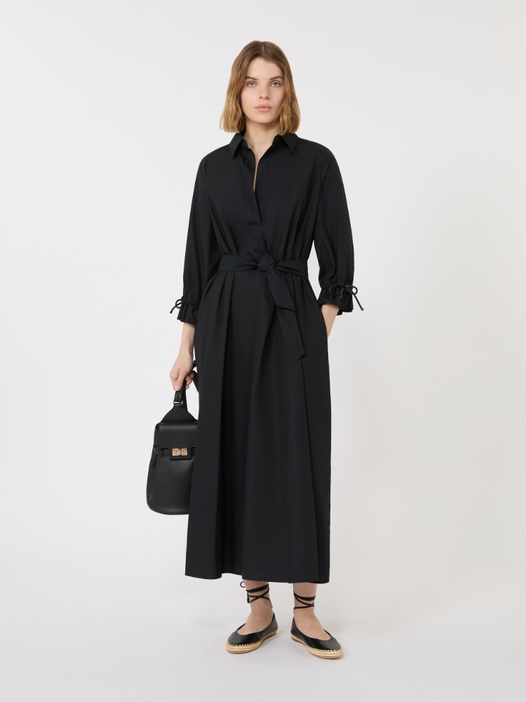 Oversized cotton poplin dress - BLACK - Max Mara - 1