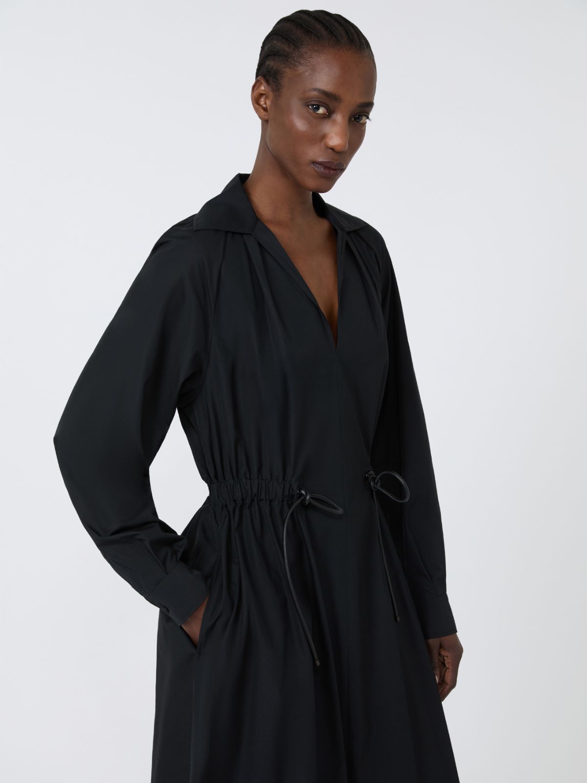 Cotton poplin dress - BLACK - Max Mara - 4
