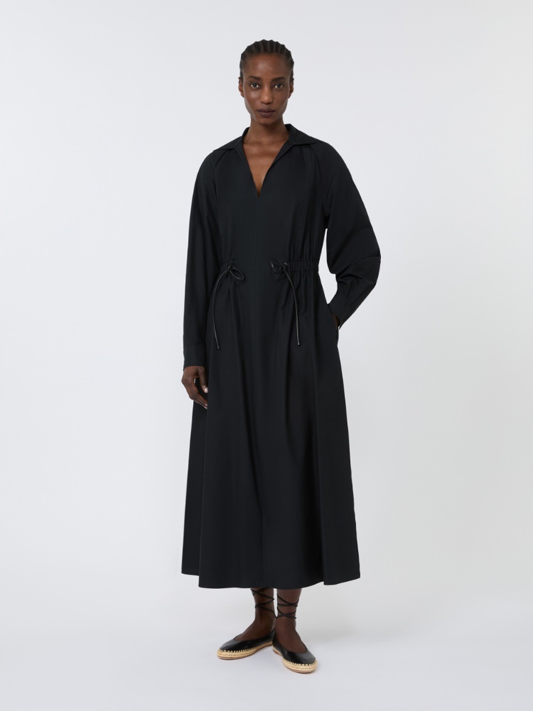 Cotton poplin dress - BLACK - Max Mara