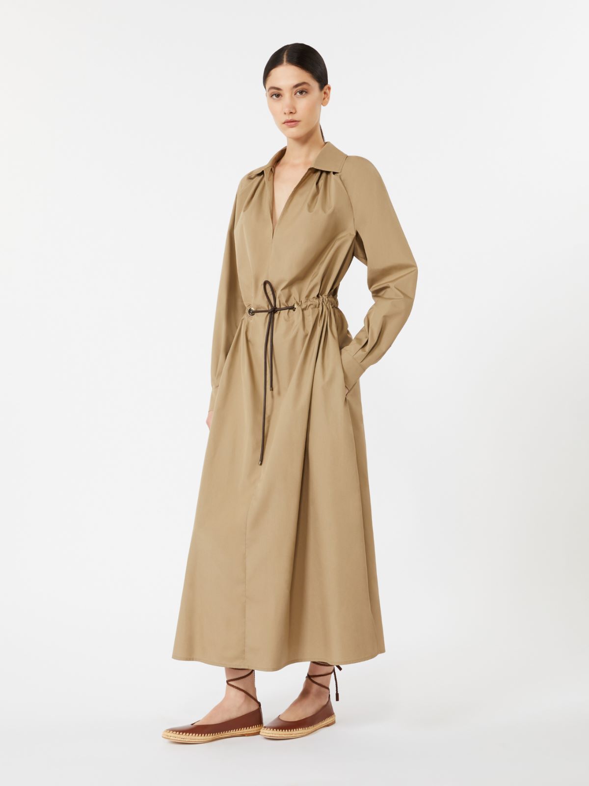 Kleid aus Baumwollpopeline - KHAKI - Max Mara - 9