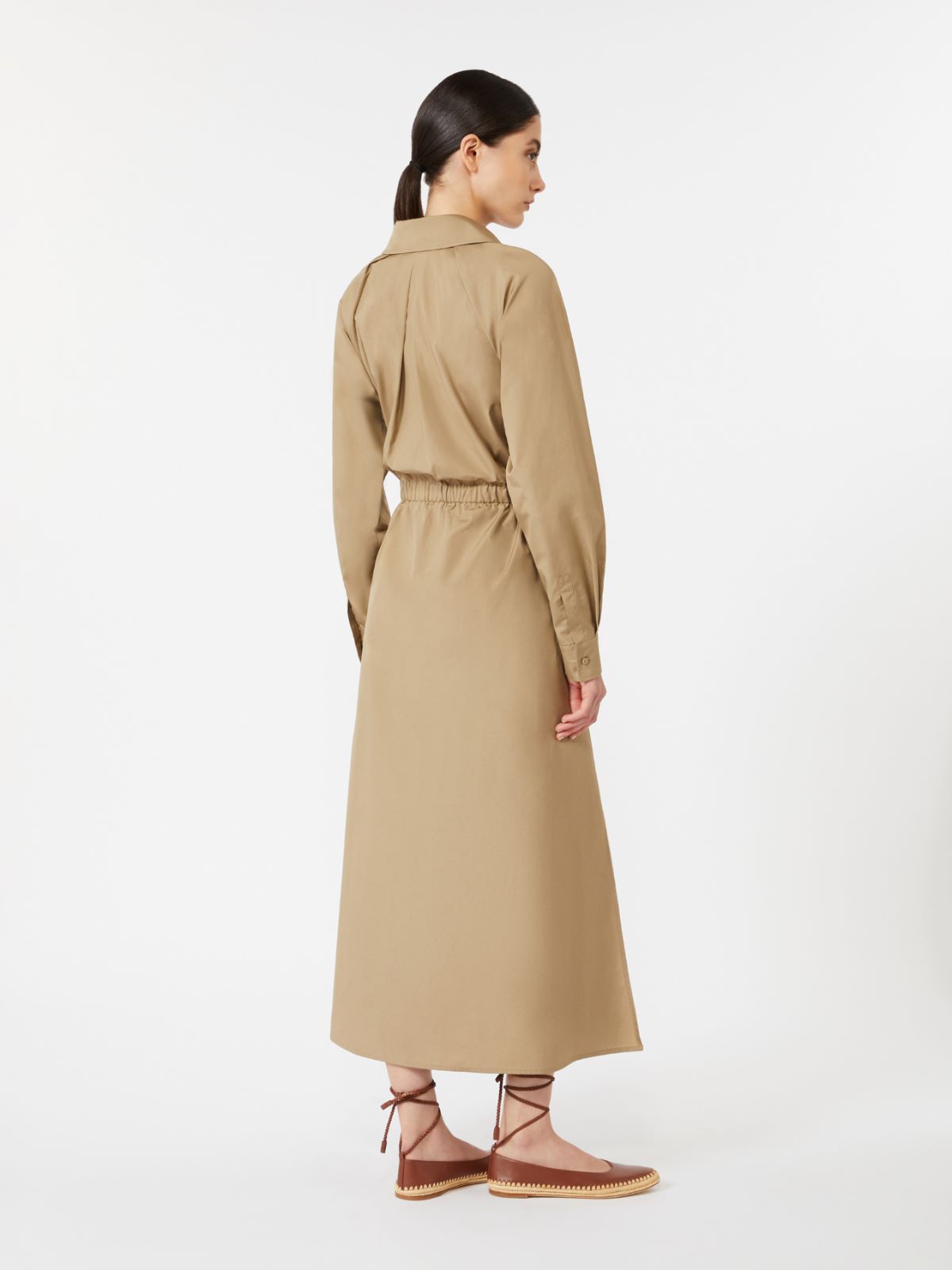 Kleid aus Baumwollpopeline - KHAKI - Max Mara - 9
