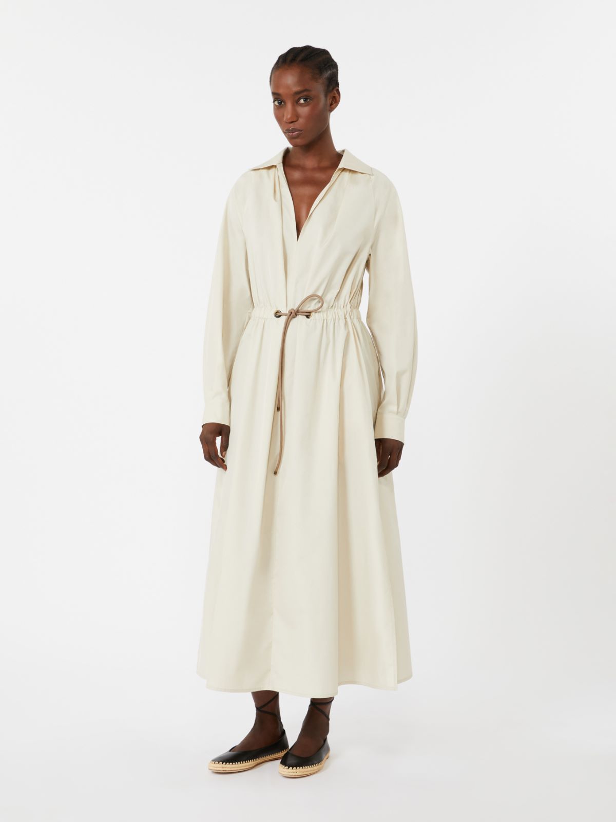 Kleid aus Baumwollpopeline - BEIGE - Max Mara - 9