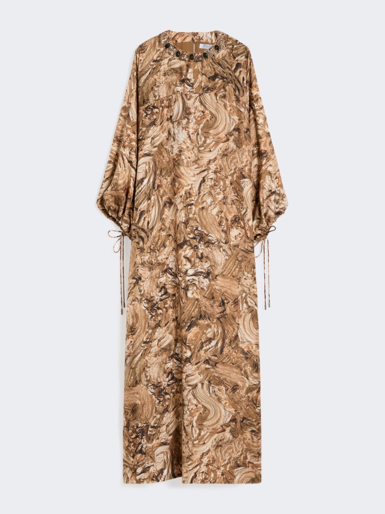 Printed silk tunic dress - GOLD - Max Mara