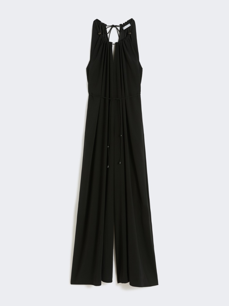 Flowing envers satin jumpsuit - BLACK - 5
