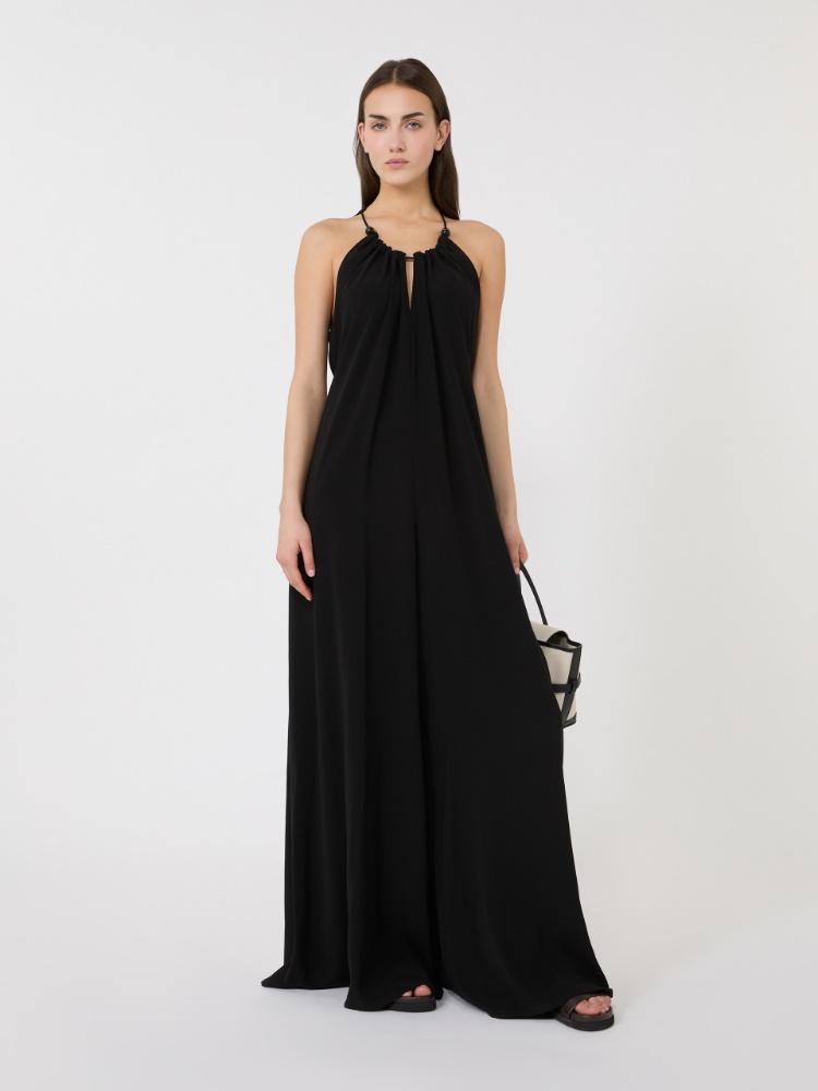 Flowing envers satin jumpsuit - BLACK - 1