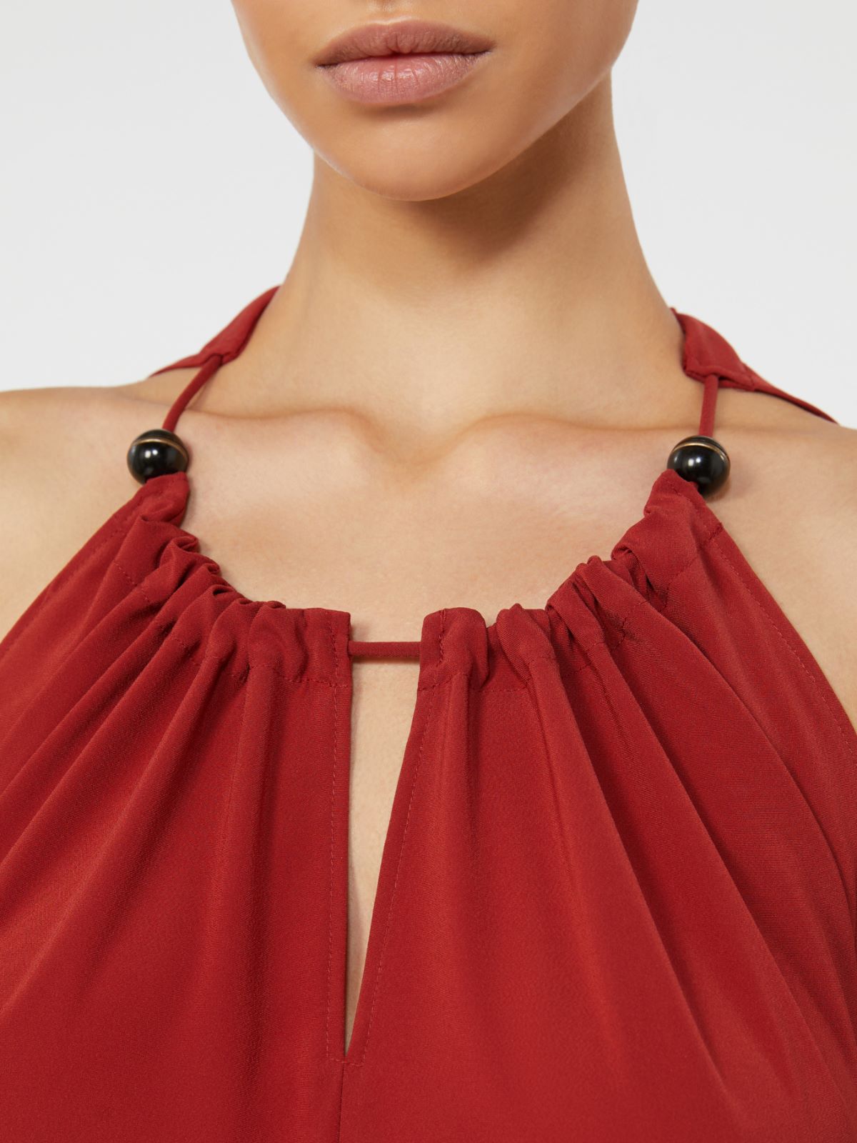 Flowing envers satin jumpsuit - RED - Max Mara - 4