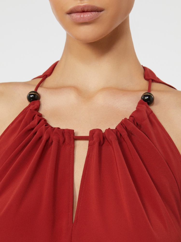 Flowing envers satin jumpsuit - RED - Max Mara - 4