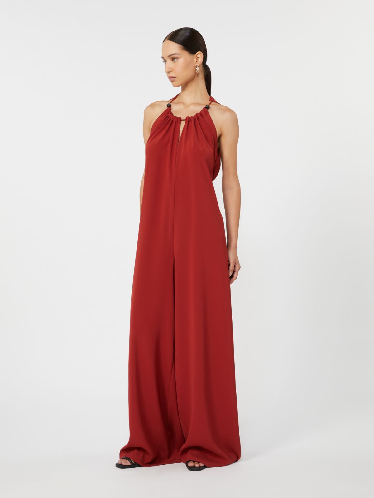 Flowing envers satin jumpsuit - RED