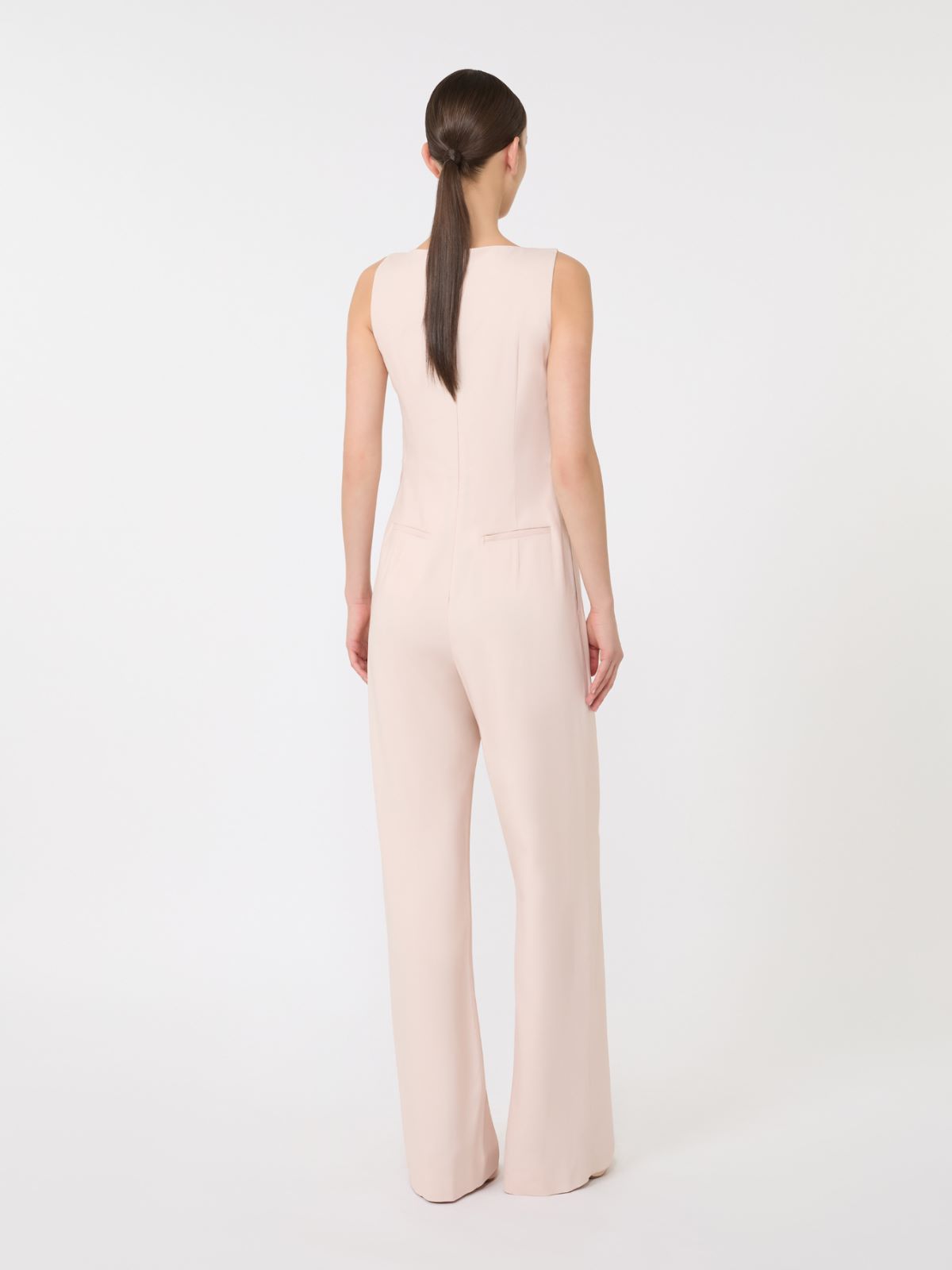 Stretch envers satin jumpsuit - POWDER - 3