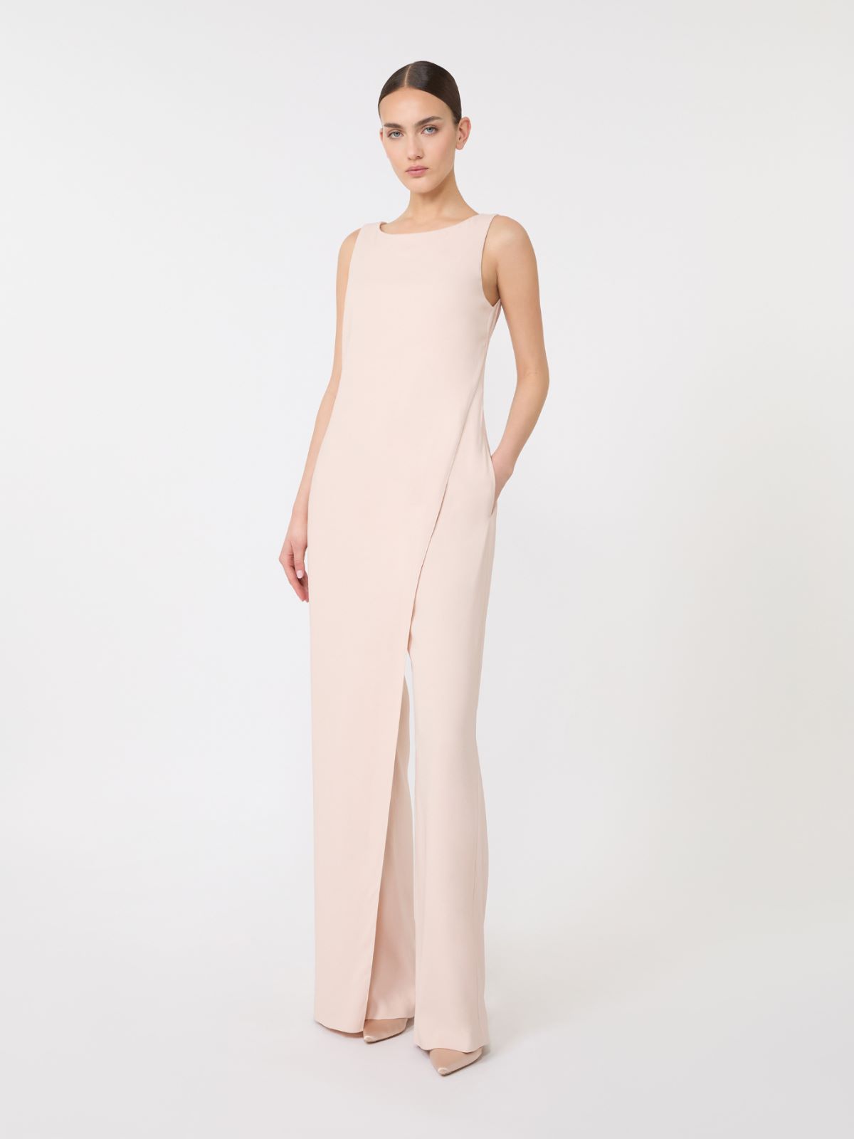 Stretch envers satin jumpsuit - POWDER