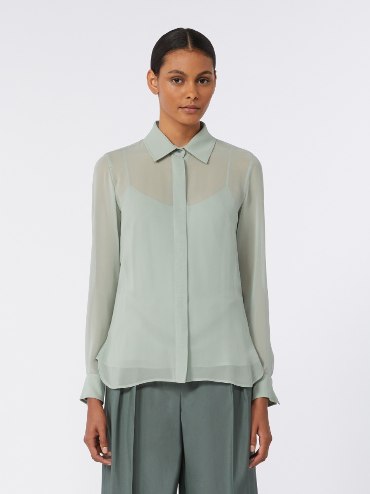 골포 실크 셔츠 - SAGE GREEN - 2