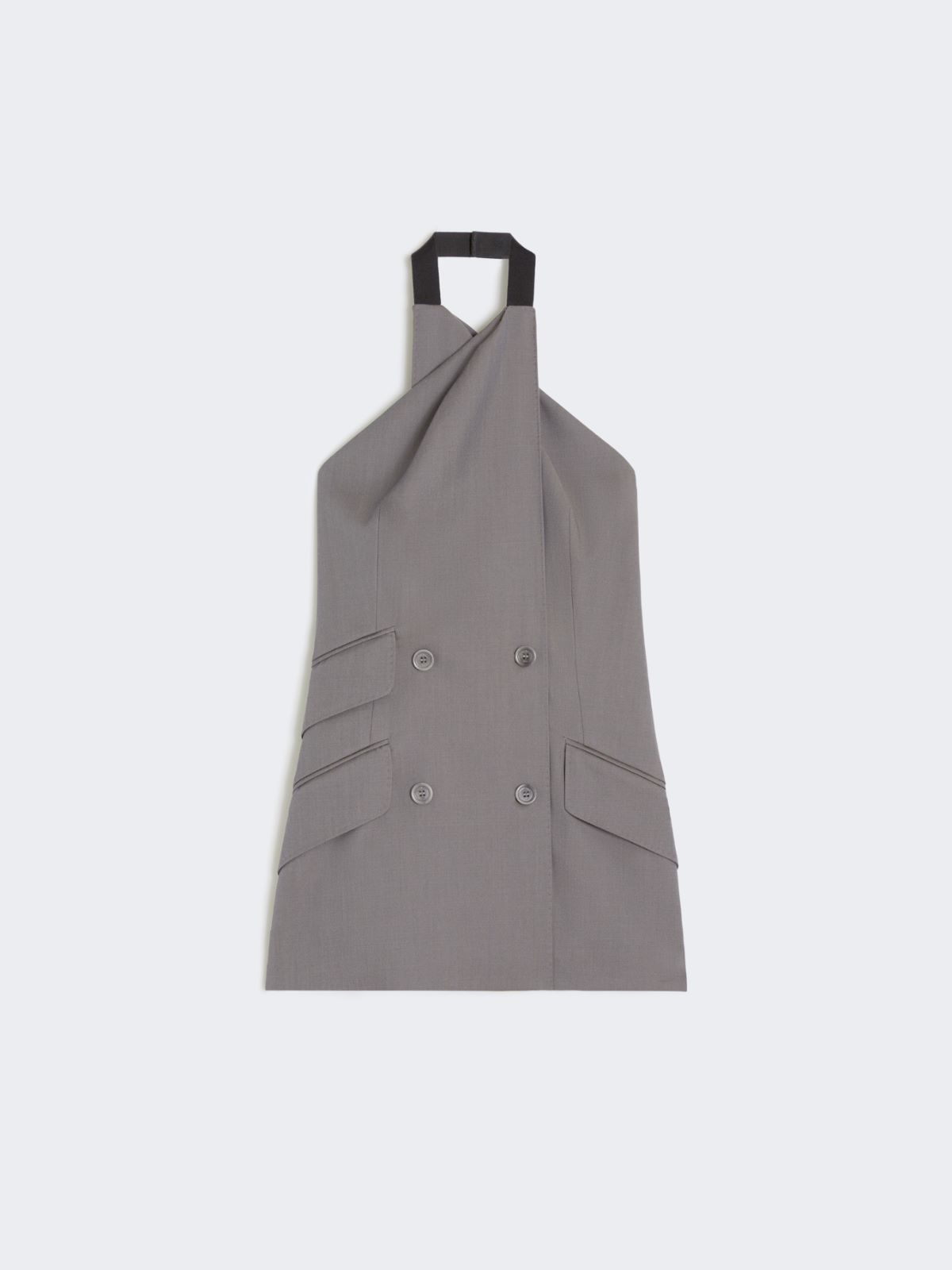 Gabardine wool sleeveless jacket - MEDIUM GREY - Max Mara - 6