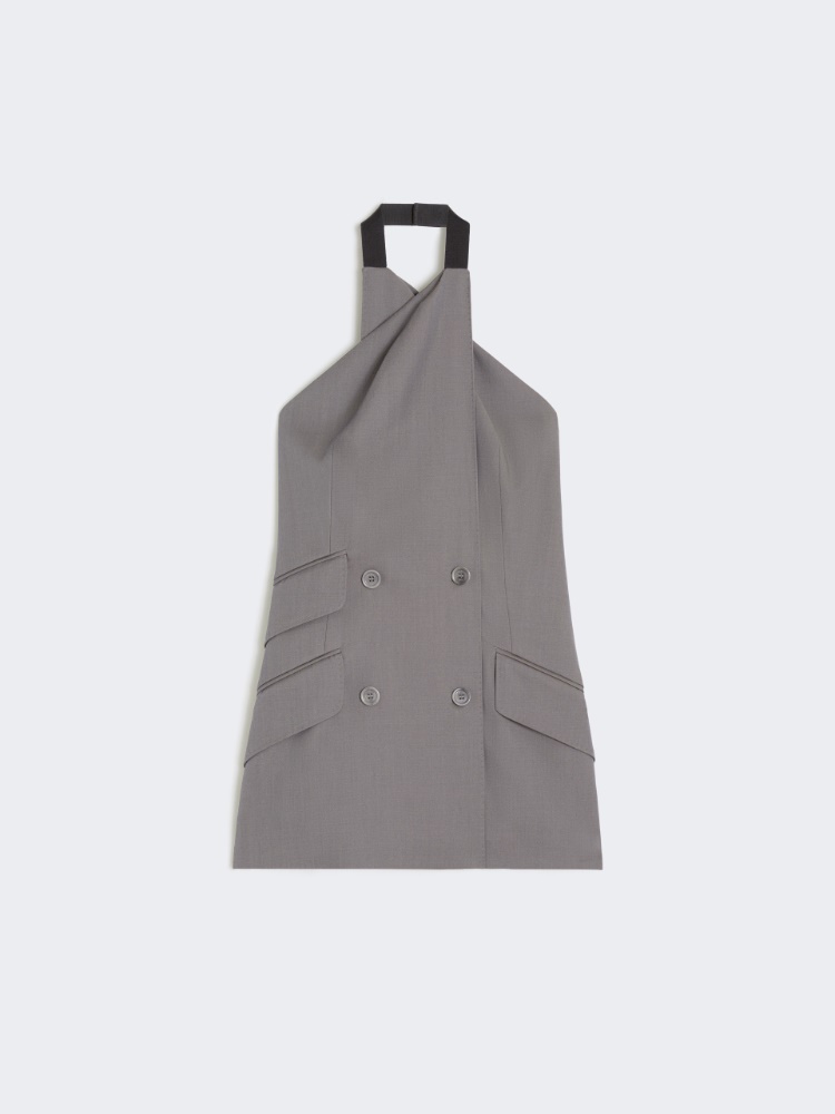 Gabardine wool sleeveless jacket - MEDIUM GREY - Max Mara