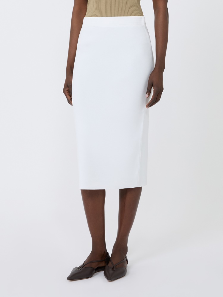 Stretch viscose yarn sheath dress - OPTICAL WHITE - Max Mara - 2