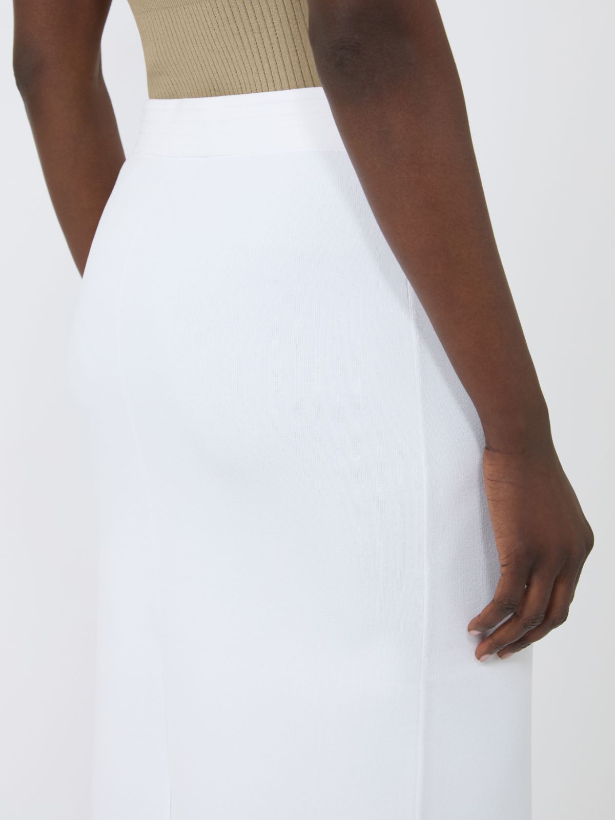 Stretch viscose yarn sheath dress - OPTICAL WHITE - Max Mara - 4