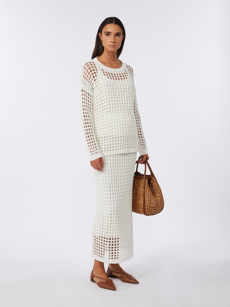 Mesh cotton skirt + OPTICAL WHITE - Max Mara