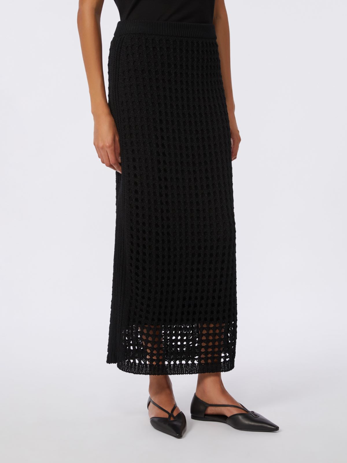 Mesh cotton skirt - BLACK - Max Mara - 2