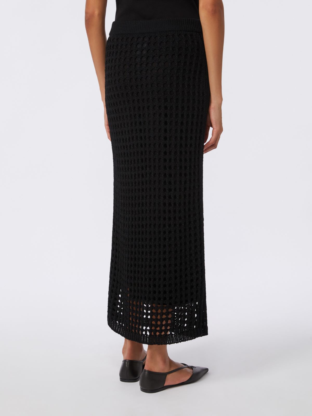 Mesh cotton skirt - BLACK - Max Mara - 3