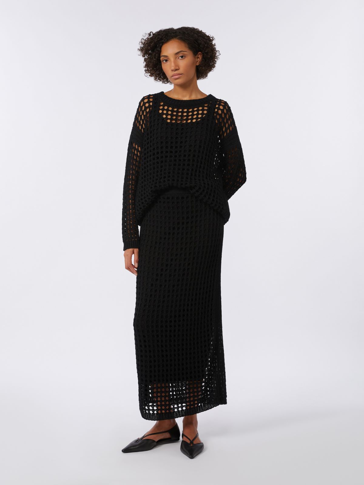 Mesh cotton skirt + BLACK - Max Mara