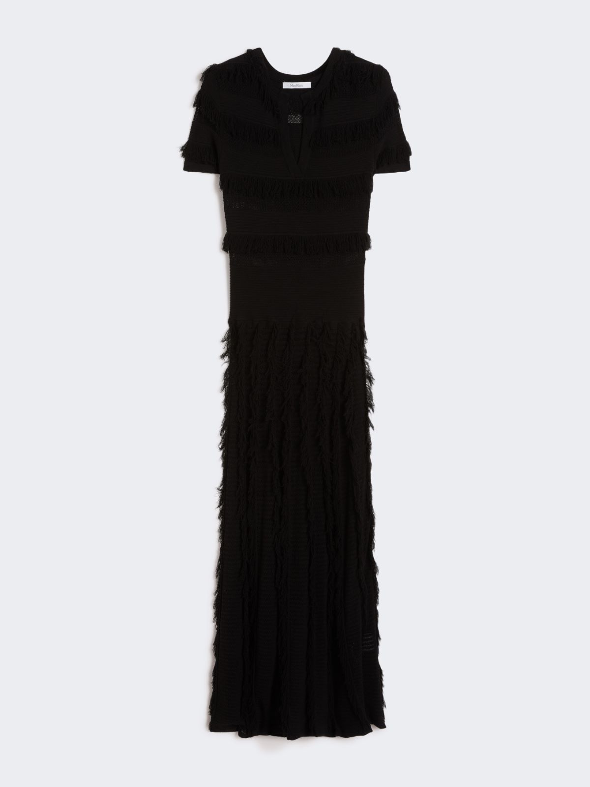 Patterned viscose yarn dress - BLACK - Max Mara - 5