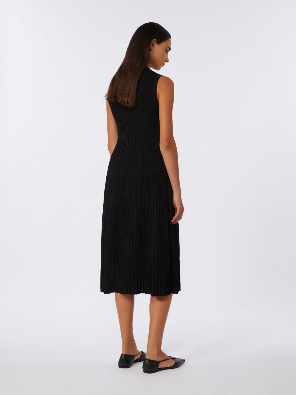 Viscose crêpe yarn dress - BLACK - Max Mara - 8