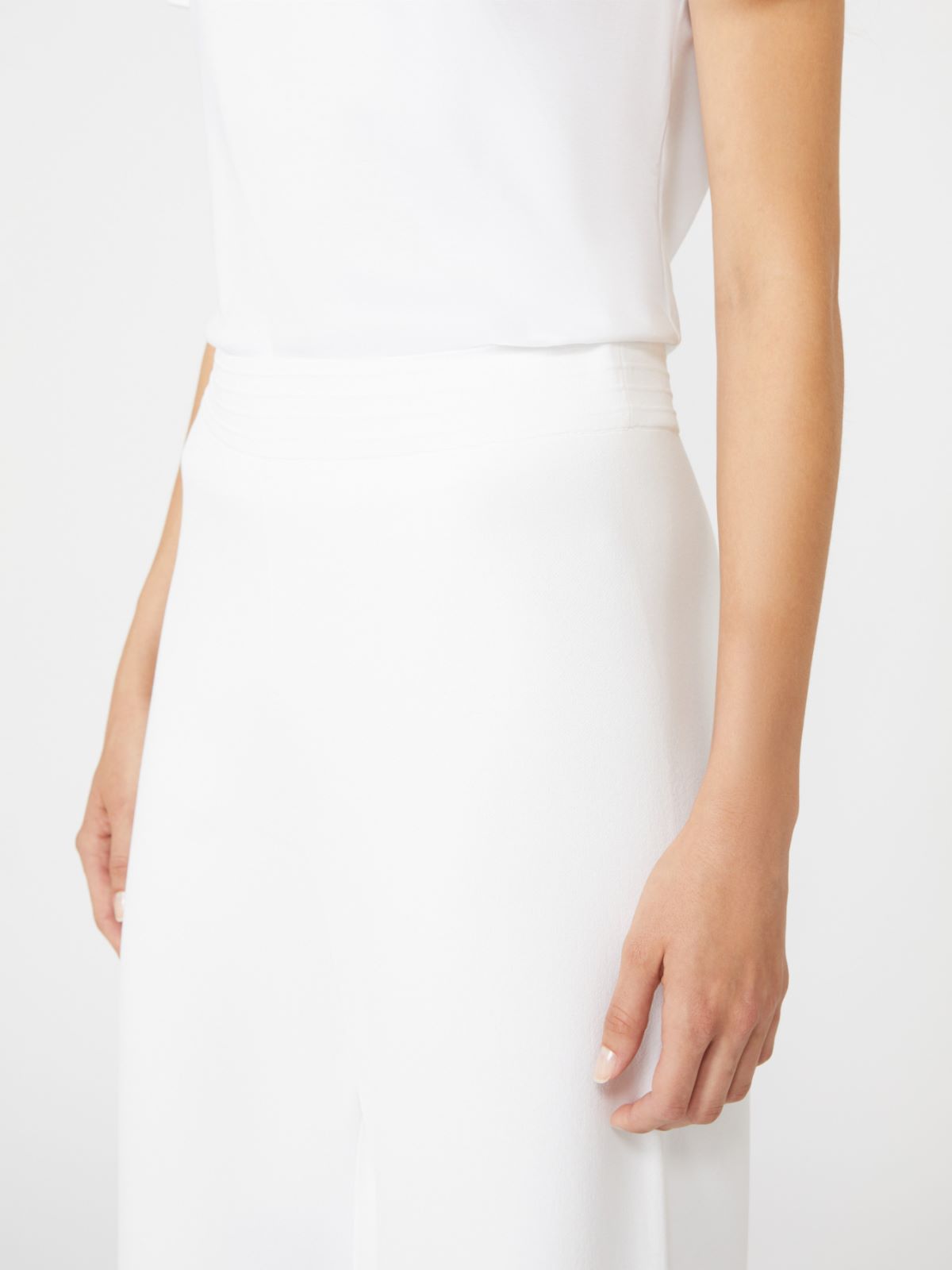 Viscose crêpe yarn trousers - OPTICAL WHITE - Max Mara - 9