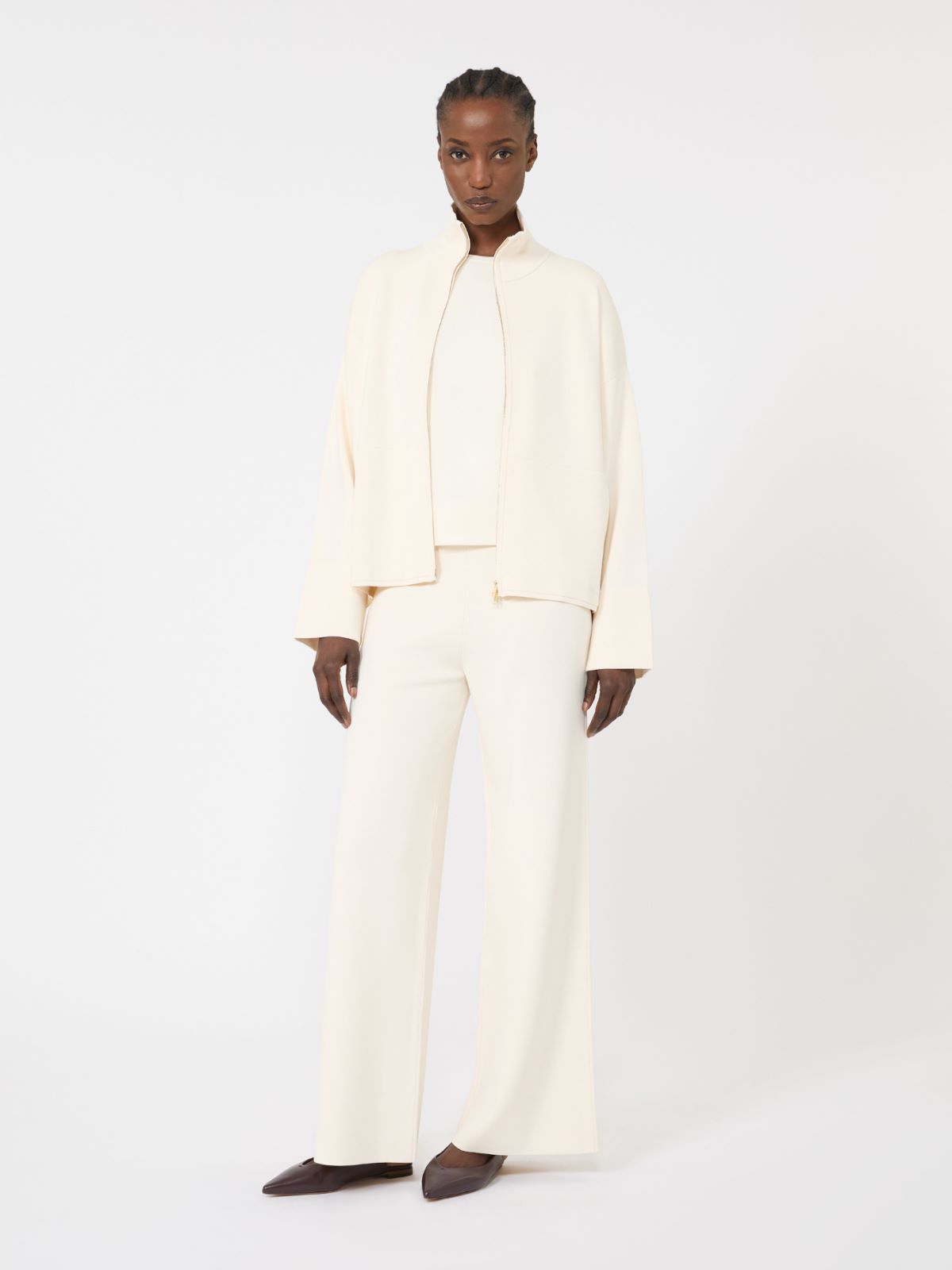 Cardigan in filato di viscosa crêpe + AVORIO - Max Mara