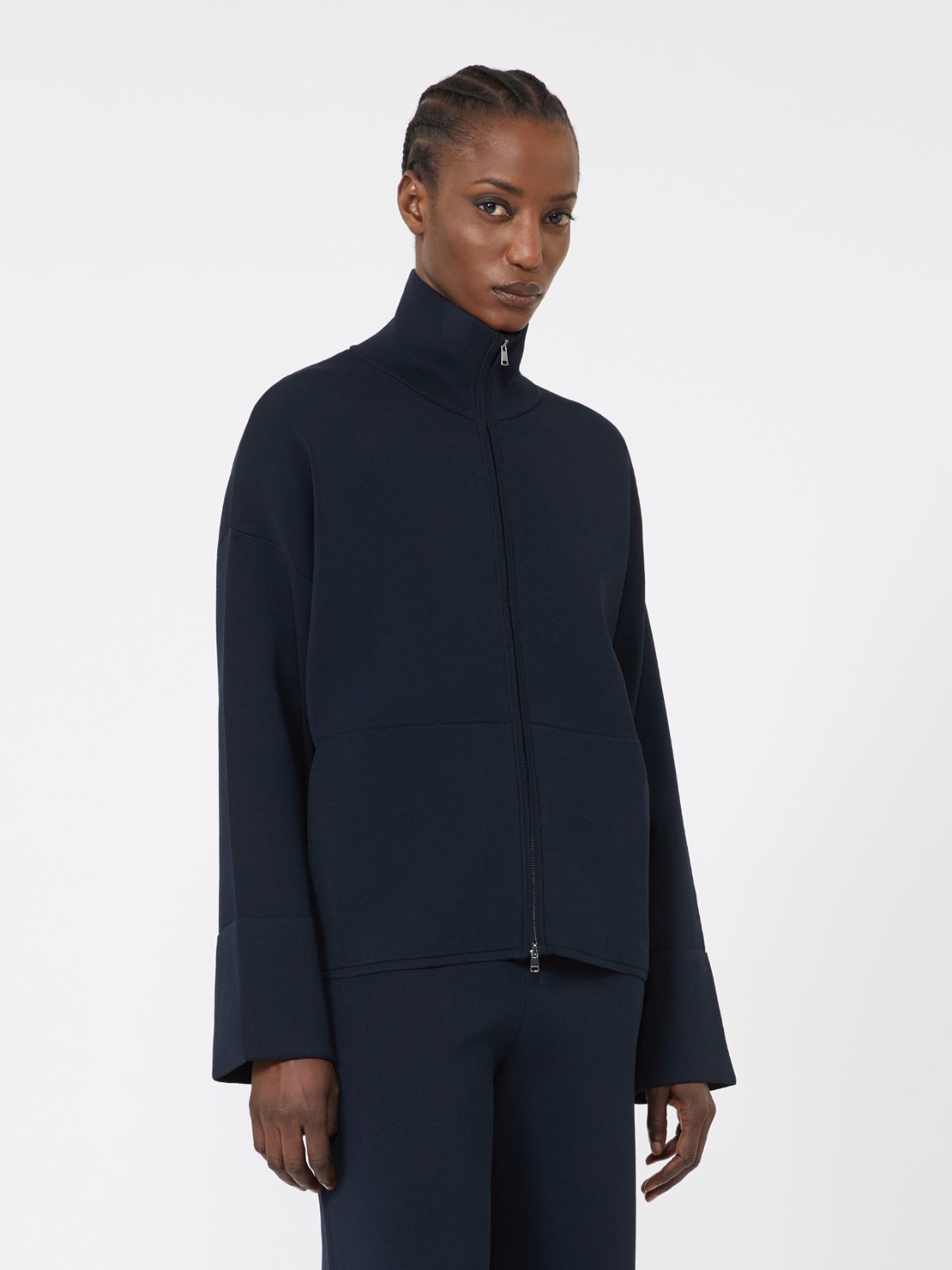 Cardigan in filato di viscosa crêpe - BLU MARINO - Max Mara - 6