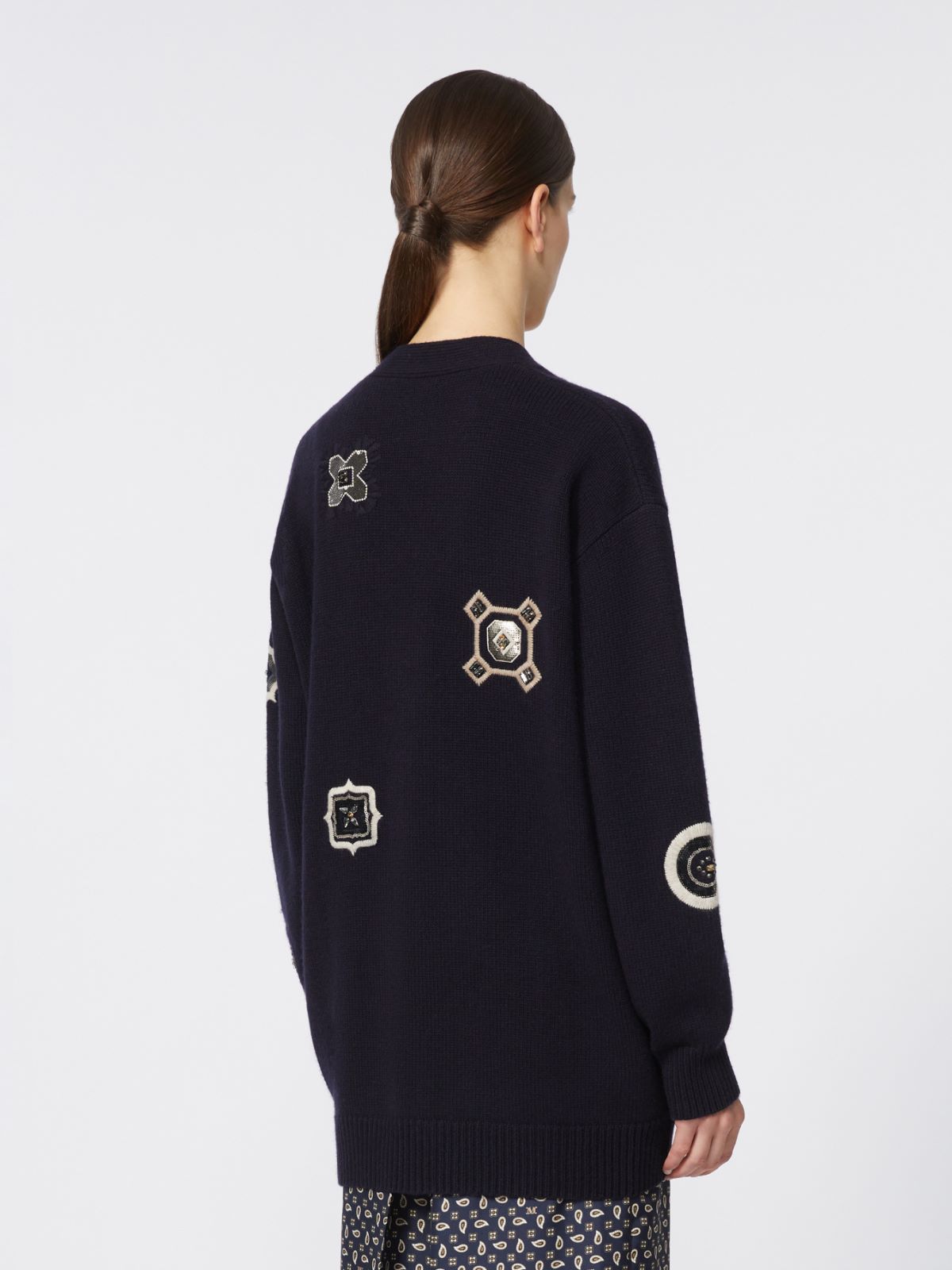 Cárdigan largo de lana y cachemira - AZUL MARINO - Max Mara - 6