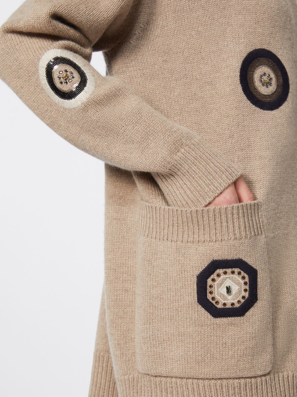 Long wool and cashmere cardigan - SAND - Max Mara - 6