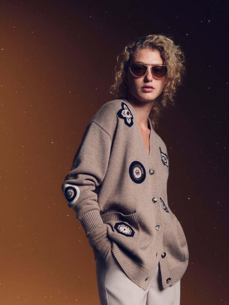 Long wool and cashmere cardigan + SAND - Max Mara